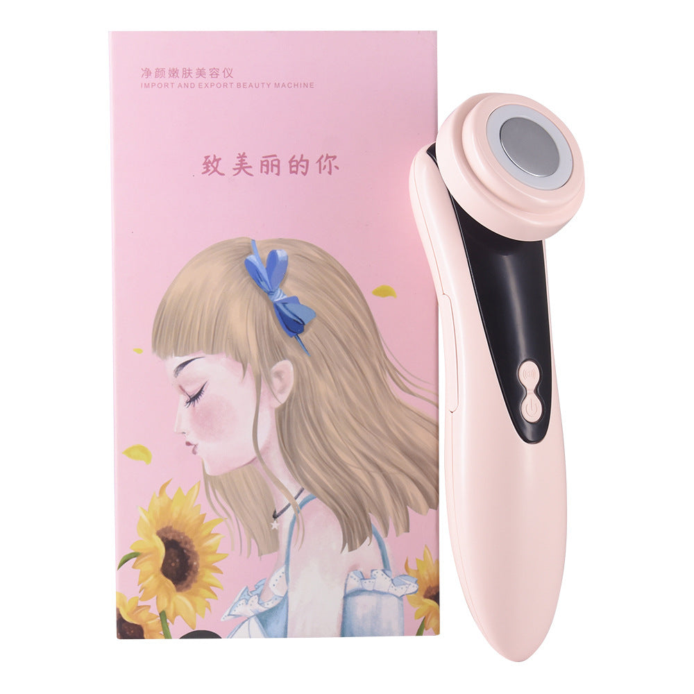 Pink Beauty Instrument Face Cleanser Photon Massage EMS Lift