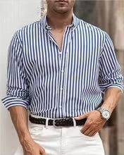 Men's Casual Comfortable Striped Button-Up Shirt for Spring and Autumn