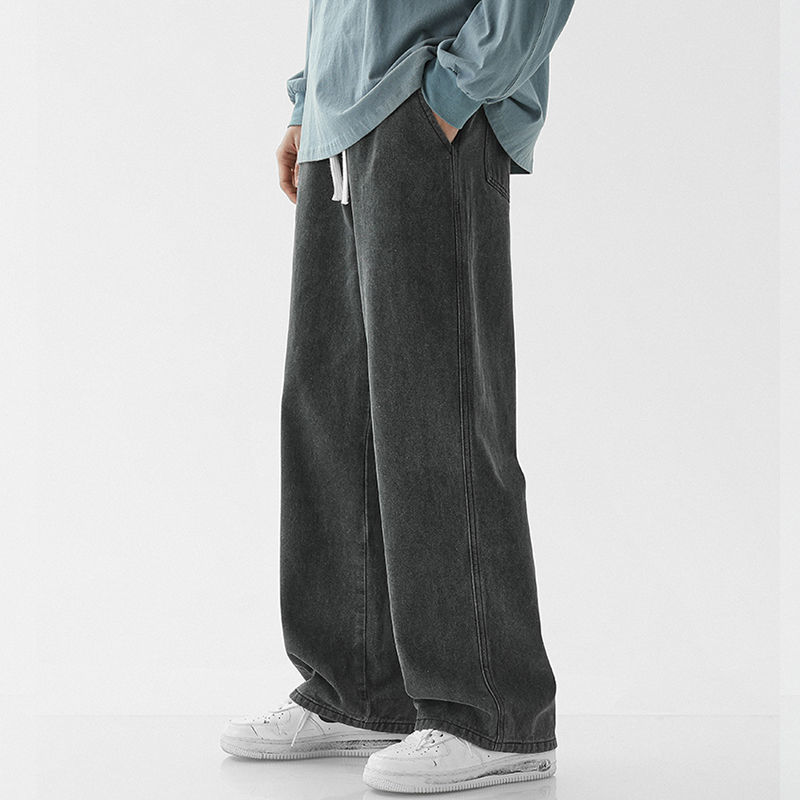 Men's Casual Loose Fit Straight Cotton Jeans