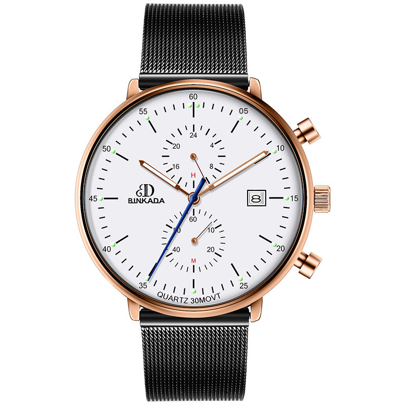 Montre de Sport Lumineuse Étanche à Quartz pour Homme 40mm