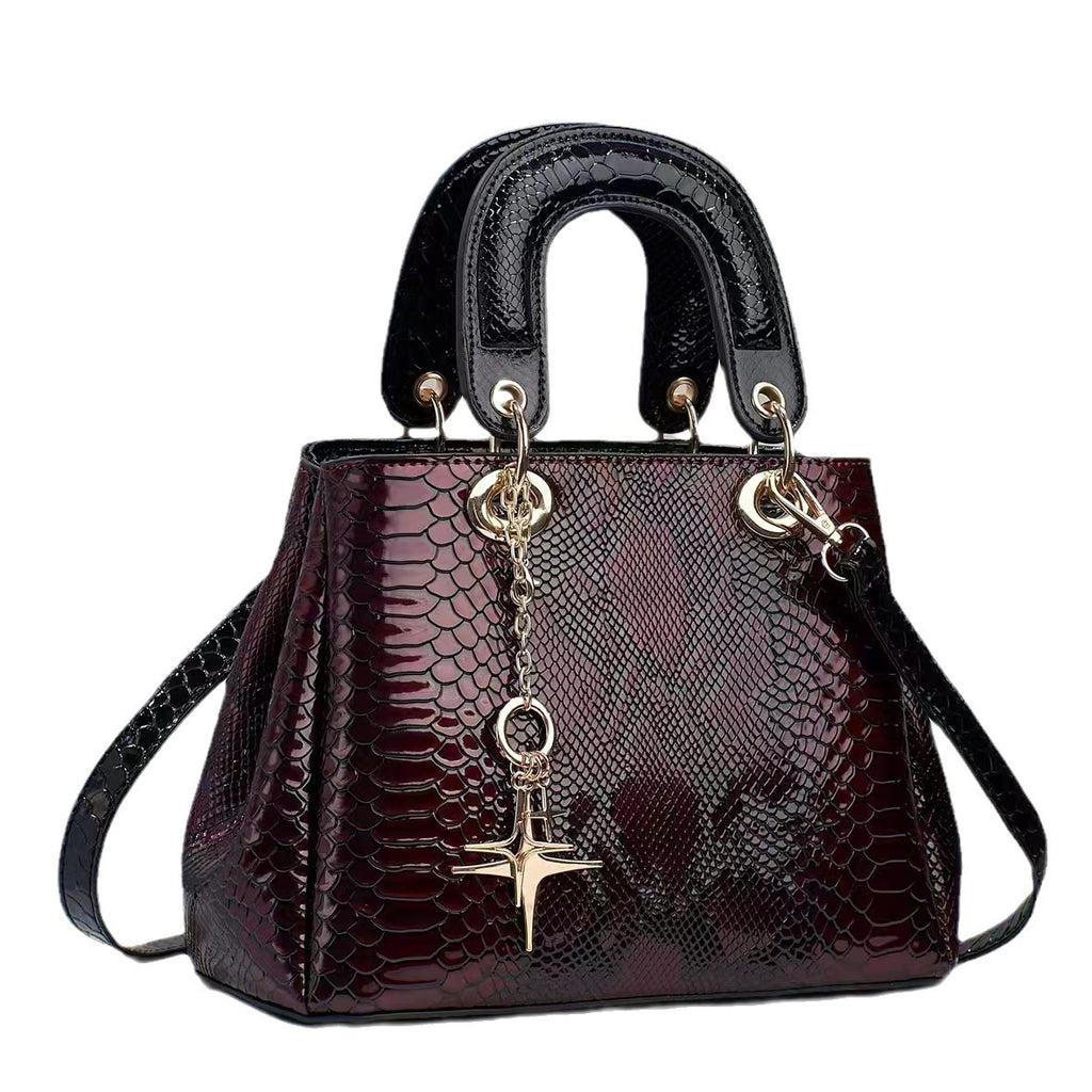 Women's All-Match Crocodile Pattern PU Shoulder Messenger Bag 26x12x18CM