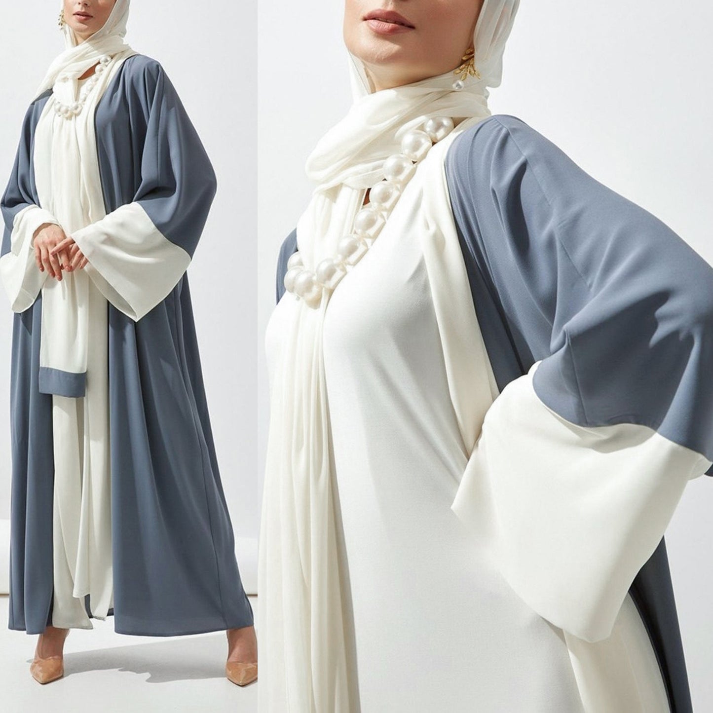 Sun Protection Stitching Cardigan Muslim Robe