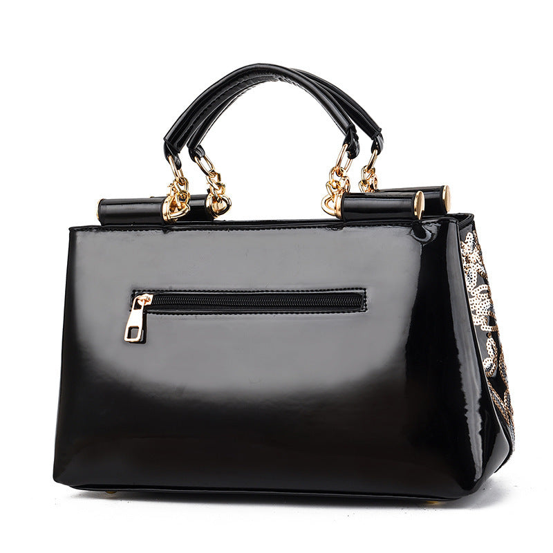 Élégant Grand Sac à Main Rétro à Paillettes Brodé