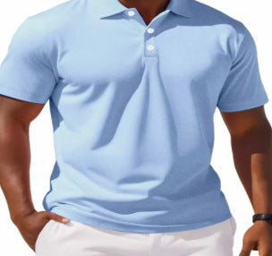 High Sense Casual Solid Color Short Sleeve Shirt with Buttons