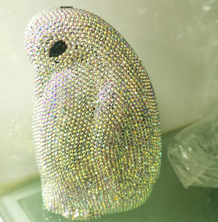 Sac de soirée pingouin avec détails entièrement en strass 18cm