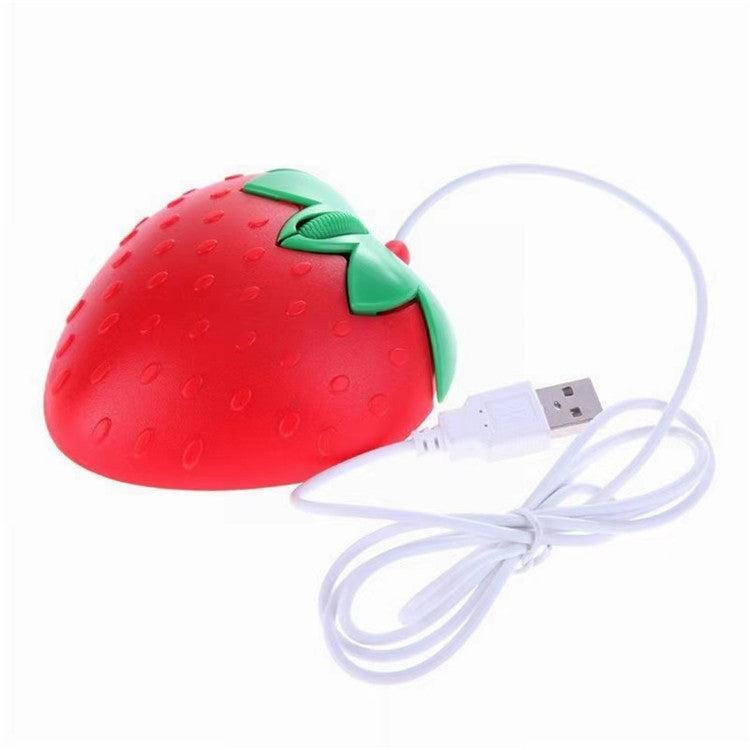 ماوس سلكي أحمر بالفراولة 1200 نقطة لكل بوصة USB
