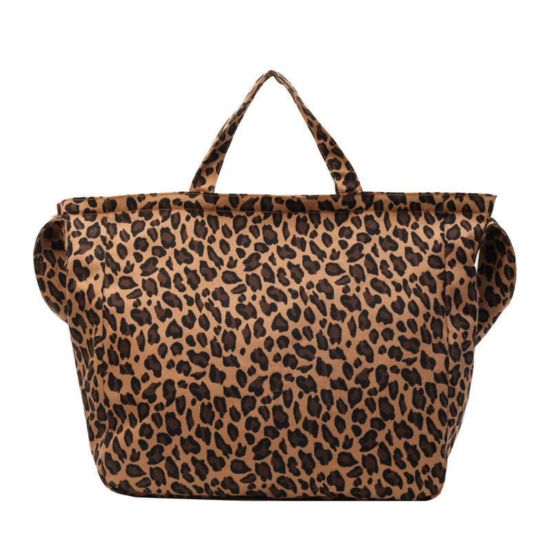 Leopard Print Canvas Commuter Crossbody Bag for Women