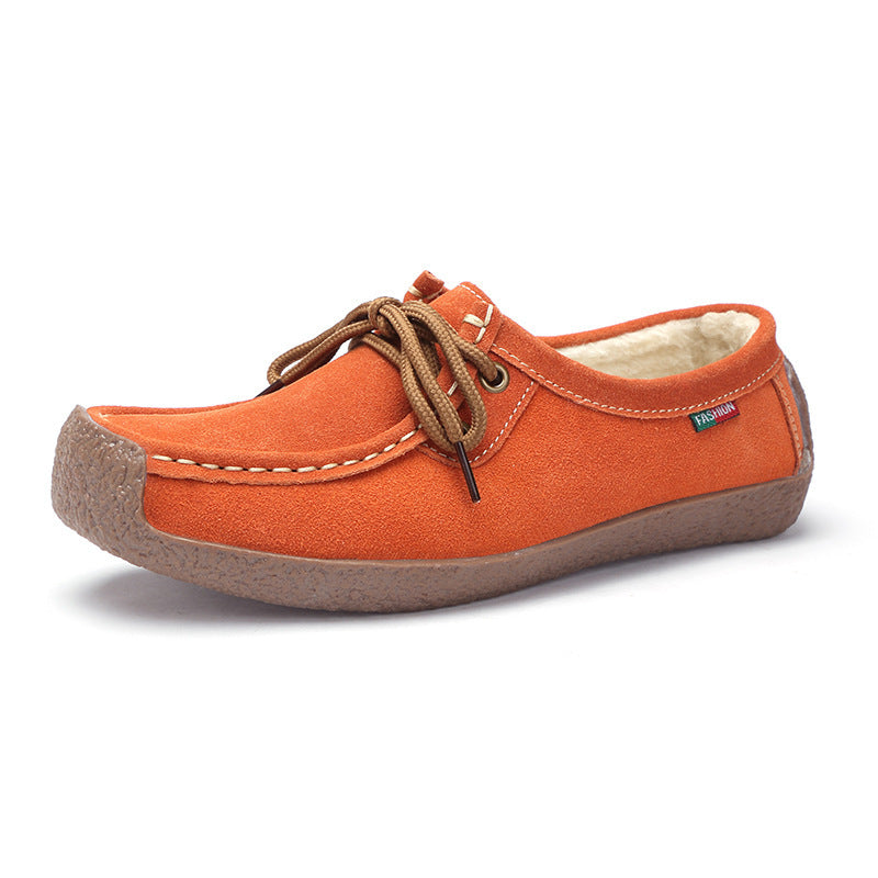 Women’s Lace-Up Flat Frosted Sneakers with Cross Straps