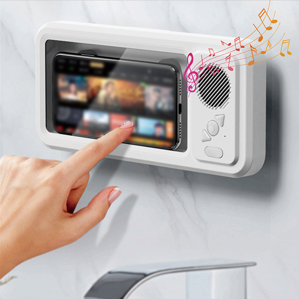 Support de téléphone étanche avec haut-parleur Bluetooth et rotation à 360° pour la salle de bain