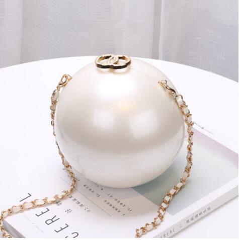 Ladies Pearl Decoration Round Bag