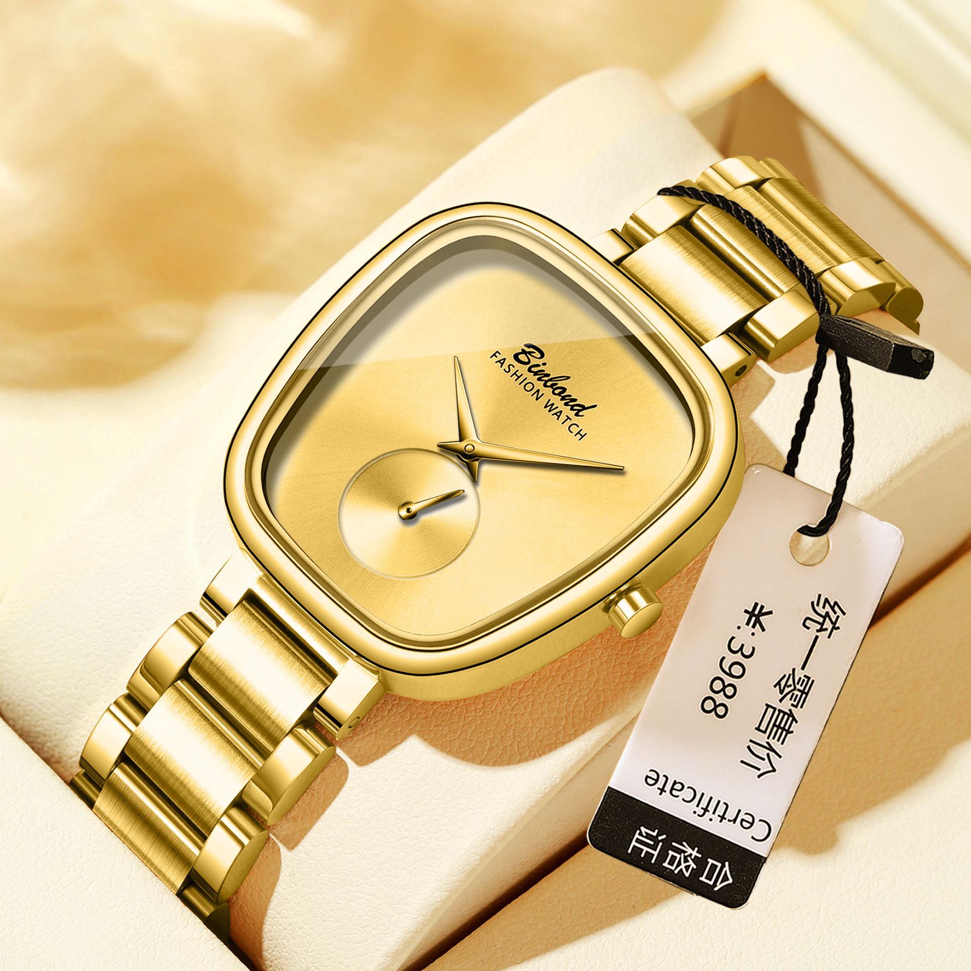 Montre à quartz étanche en acier inoxydable pour femme 34mm