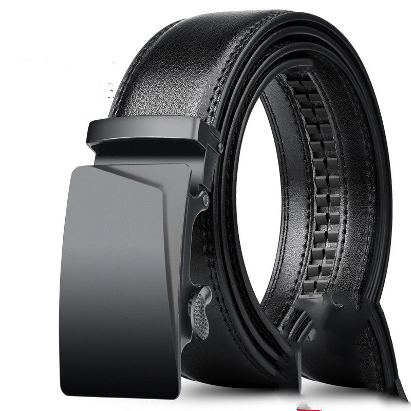 Ceinture homme en cuir de vachette pur avec boucle automatique, 3,5 cm de large, plusieurs tailles et couleurs
