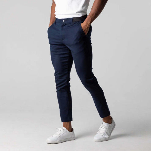 Men's Slim Fit Business Suit Pants Gray Straight