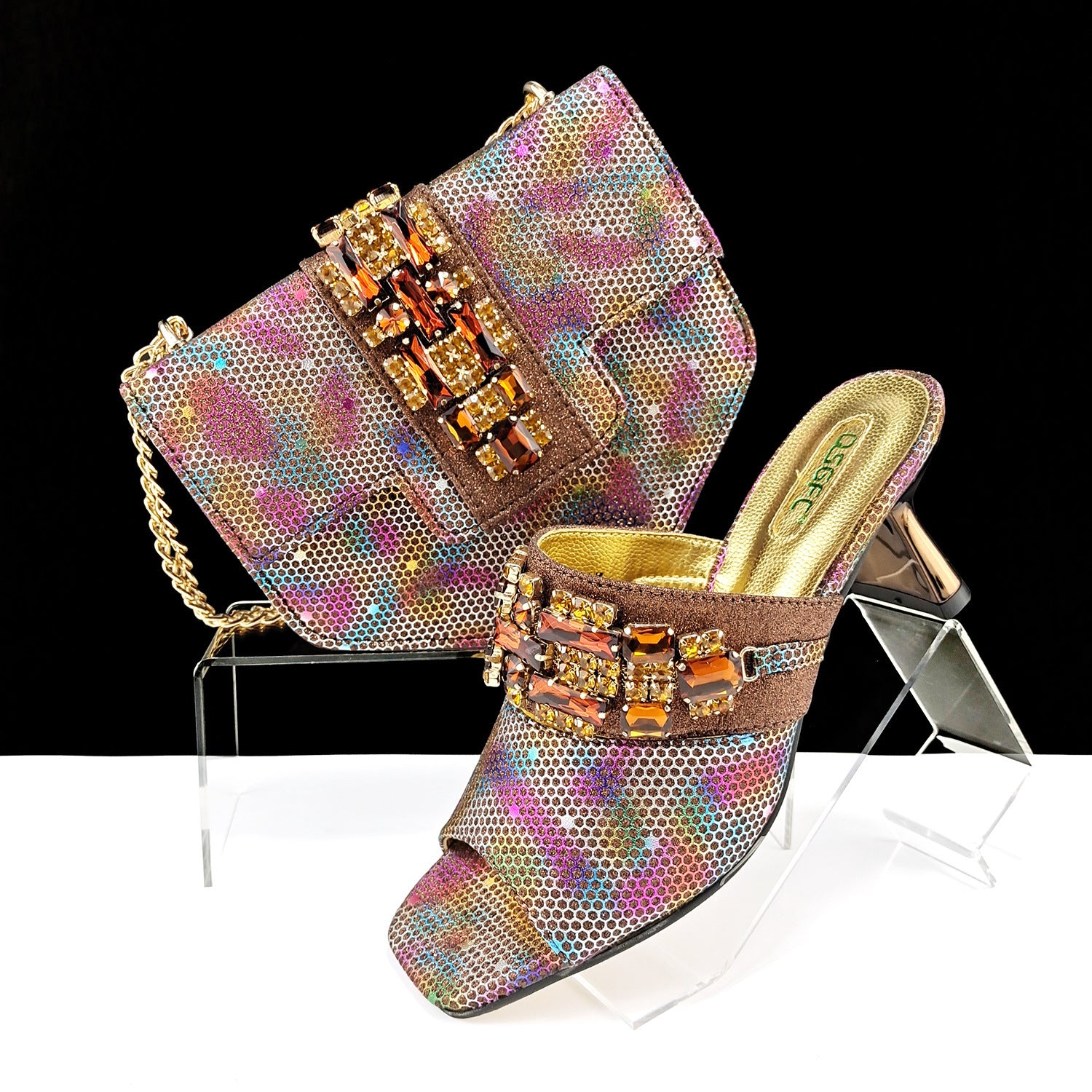 Women's Camouflage High Heel Shoes & Bag Set Sizes 38-43