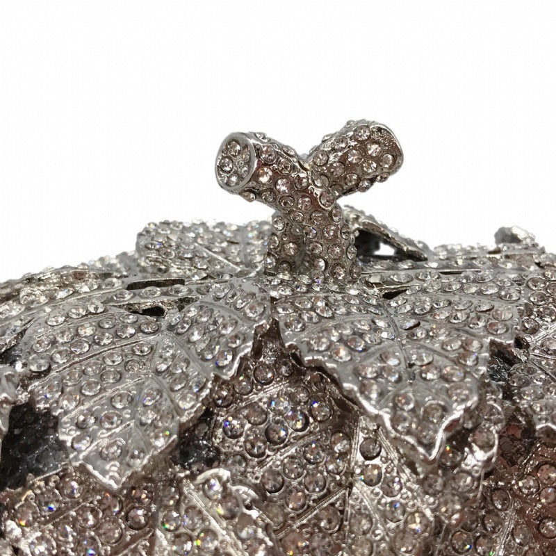 Sac de dîner à chaîne en forme de raisin clouté de diamants, petit 13x17.5x8 cm