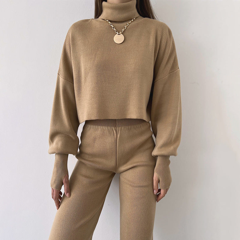 Haut ample à col roulé et manches longues pour femme, collection automne-hiver européenne et américaine
