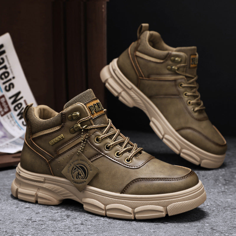 British Style Classic Outdoor Work & Motorcycle Shoes in Black, Brown, Khaki