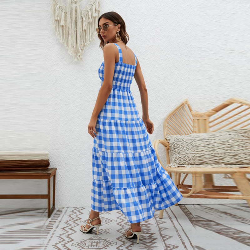 Waist-controlled Large Hem Bohemian Dress