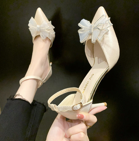 Chaussures à talons hauts en cristal noir de banquet de princesse