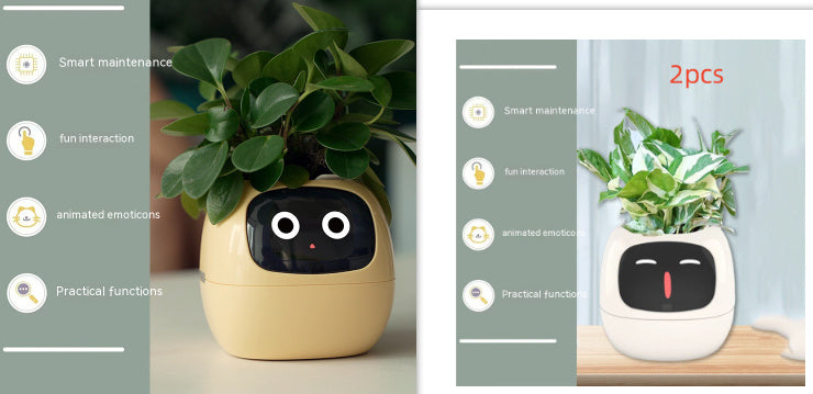 Smart Planter with 7 Sensors & AI Chips for Easy, Fun Plant Care – Over 49 Expressions