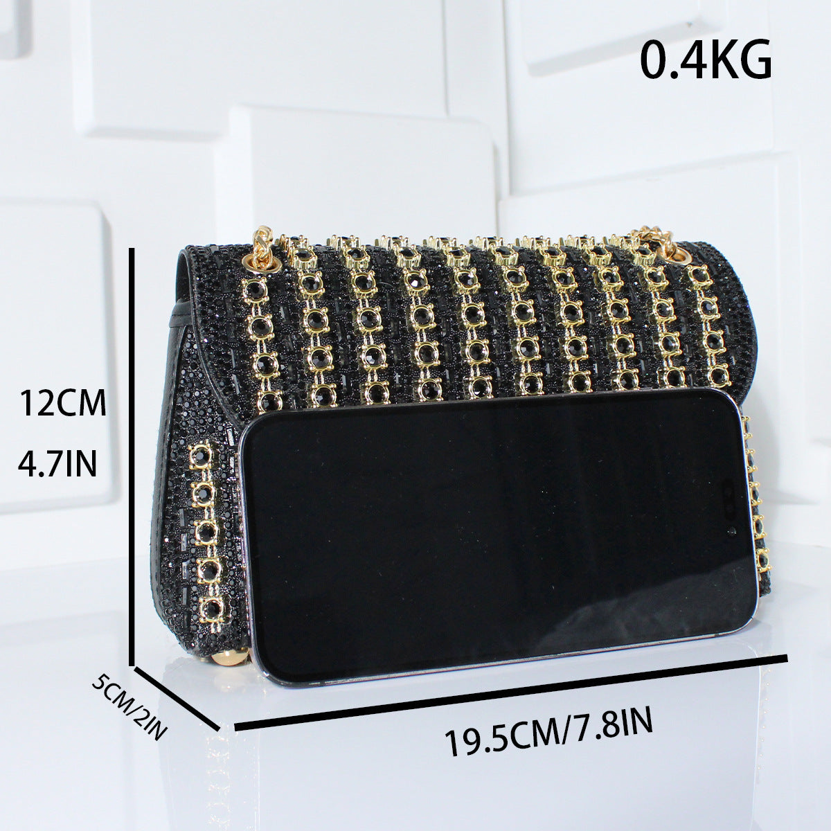 Fashion Diamond-Embedded Crossbody Dinner Bag with Hand Carrying