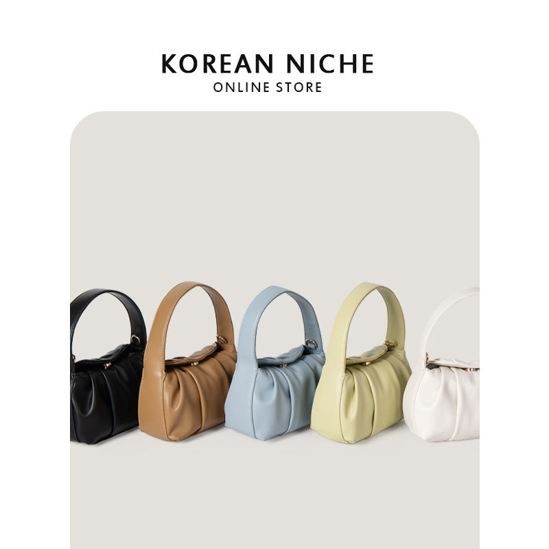 Sac à Bandoulière Plissé Nuage Tendance Sac Oreiller Portable en PU