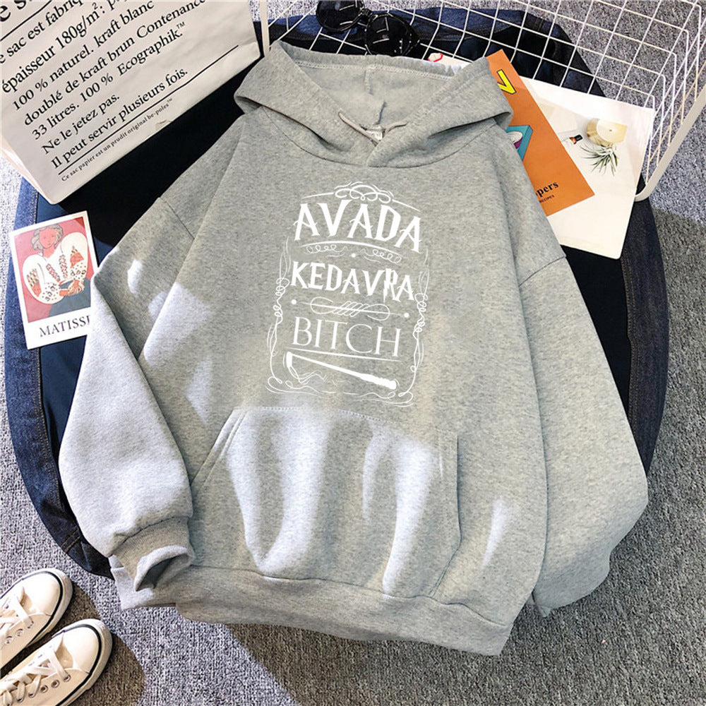 Sweat-shirts à capuche amples en molleton avec lettres pour femmes