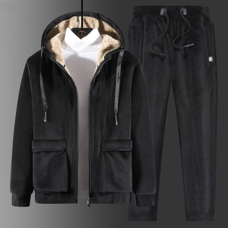 Casual Youth Large Two-Piece Hooded Winter Suit