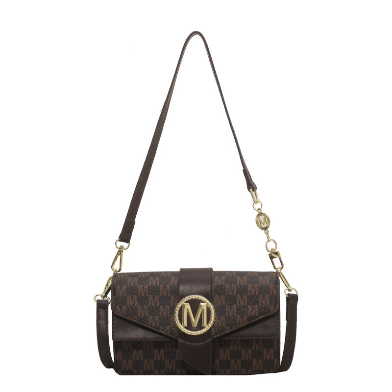 Niche Personality Printed Letter PU Shoulder Messenger Bag