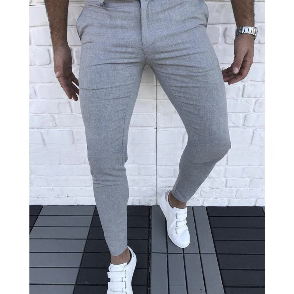 Pantalon à carreaux coupe skinny décontracté et confortable pour homme