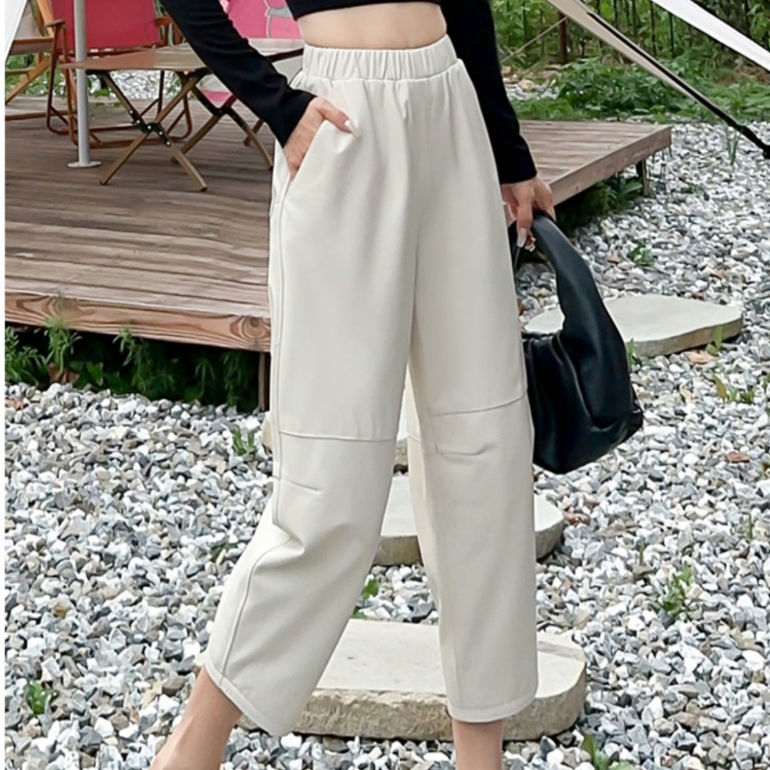 Women's Casual Wide-Leg Leather Trousers