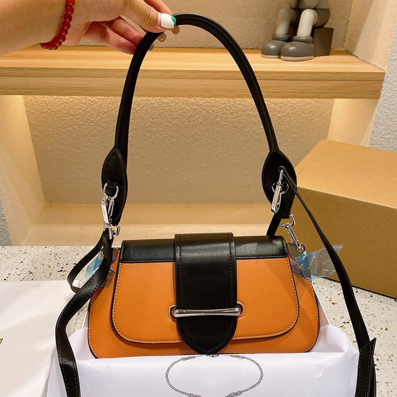Sac à bandoulière en cuir de petite taille pour femmes style rétro européen et américain 28x14x5cm