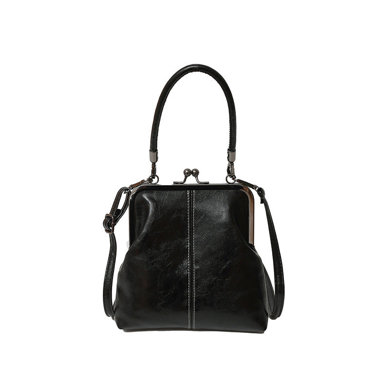 Vintage PU Shell Crossbody Handbag for Women, 21x4x20cm, Brown & Black