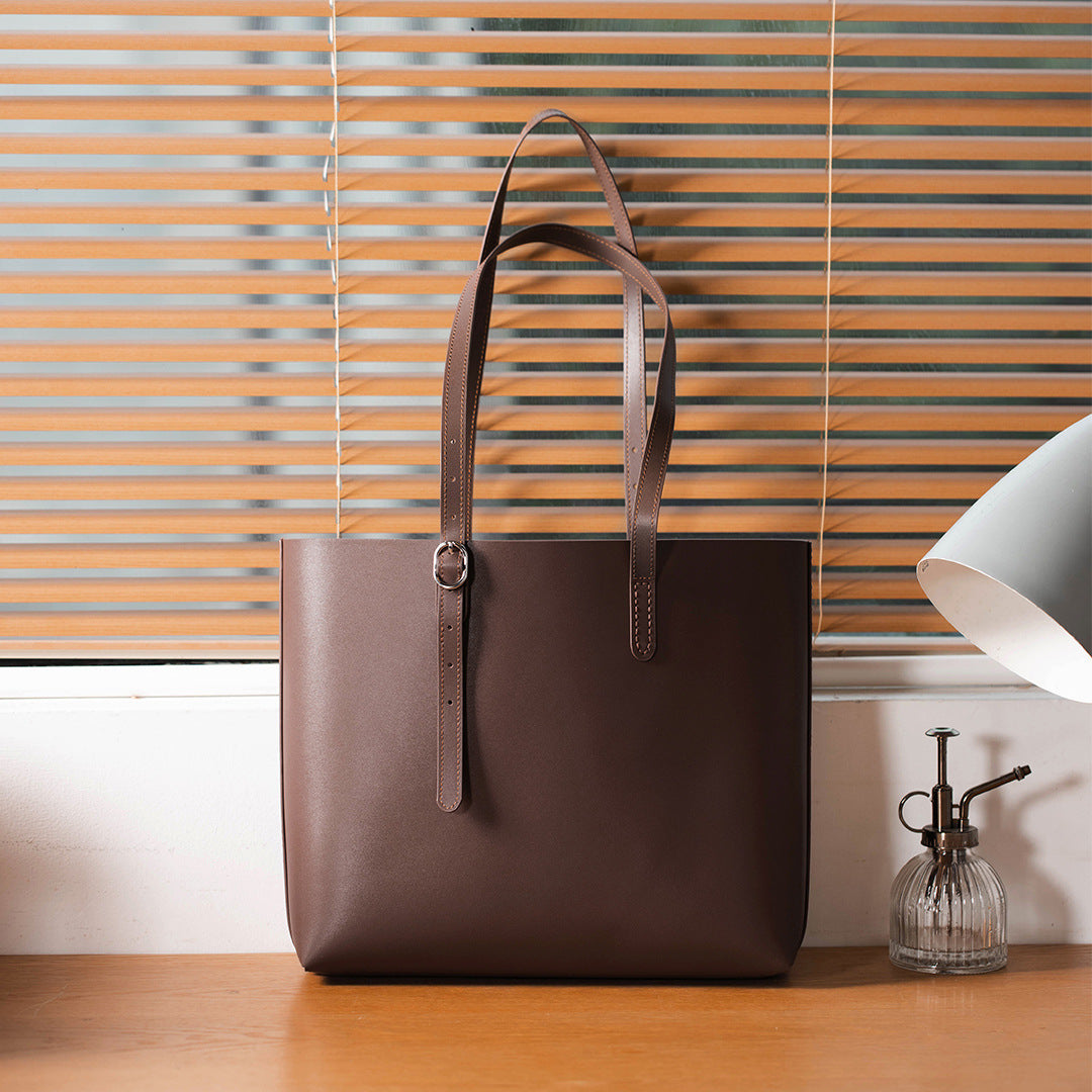 Cowhide Handmade Large Hard Handbag with Zipper Pocket for Women DIY Material Bag