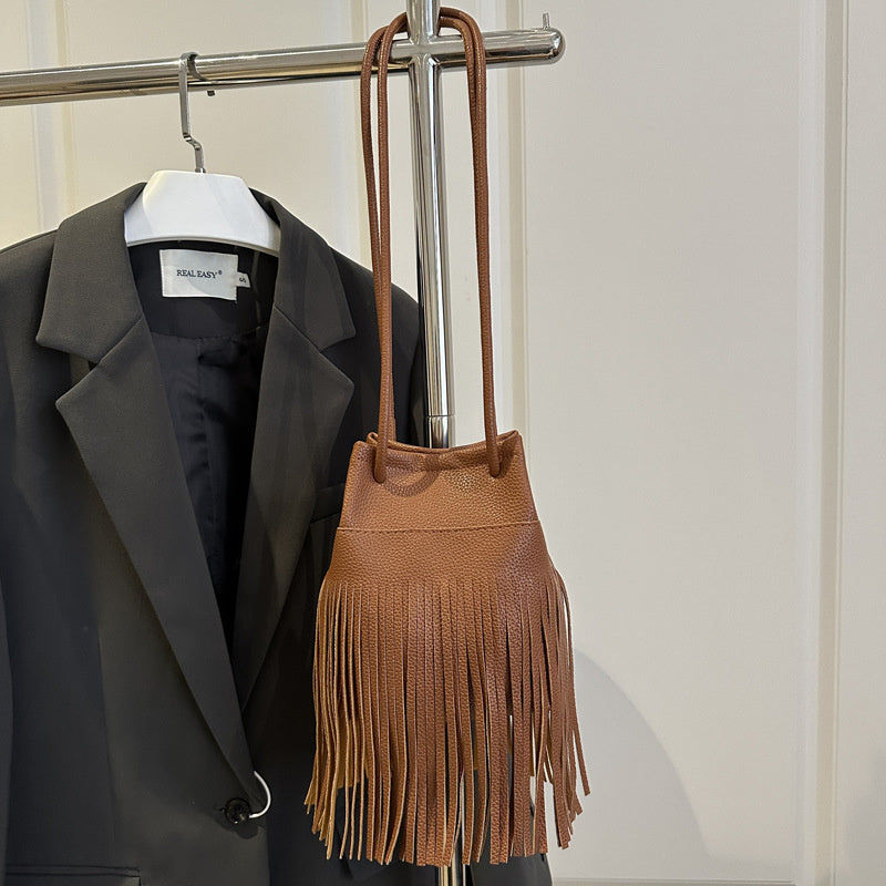 Soft Leather Women's Tassel Small Satchel