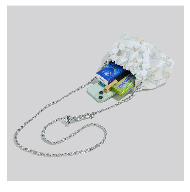 Bow Chain Bucket Crossbody Bag for Women