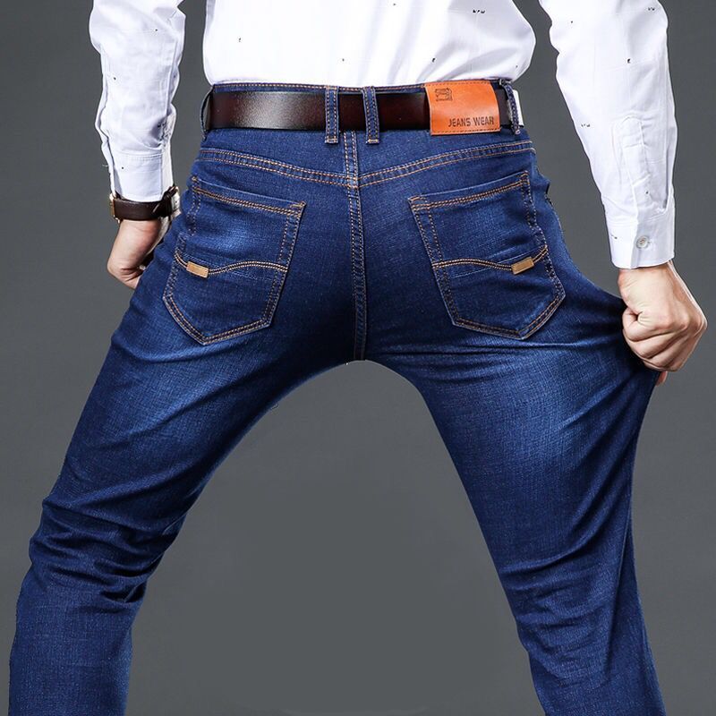 Elastic Straight Tube Loose Casual Men's Jeans