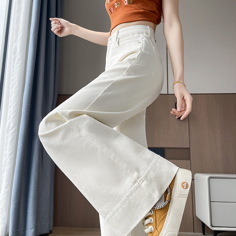 High Waist Wide Leg Jeans for Women Loose Casual Cotton Pants