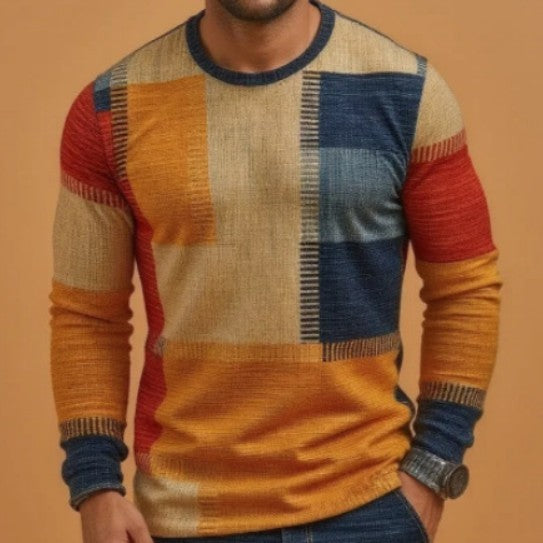 Men's 3D Digital Printed Camouflage Round Neck T-Shirt Long Sleeve Plus Size