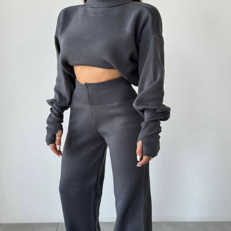 Haut ample à col roulé et manches longues pour femme, collection automne-hiver européenne et américaine