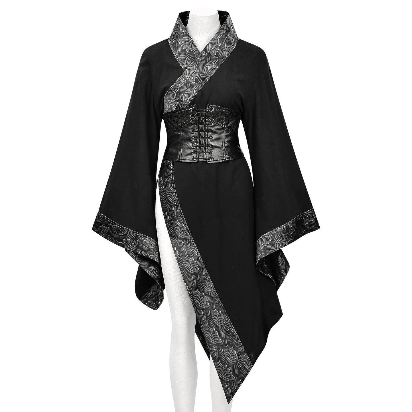 Robe courte rétro gothique américaine modifiée pour femme
