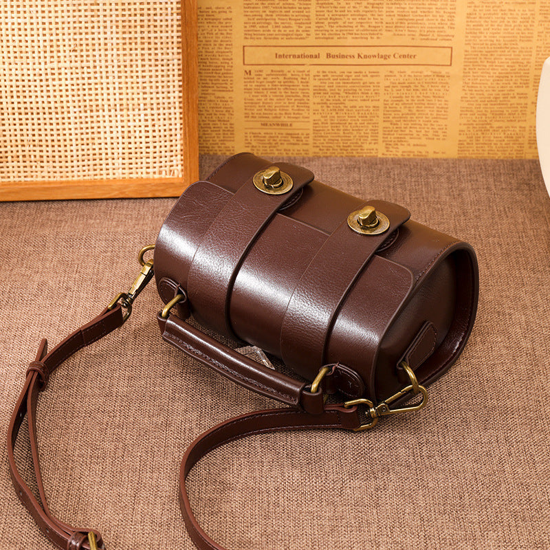 Sac Messager en Cuir Véritable Rétro Tendance, Sac à Main en Cuir de Vachette Première Couche