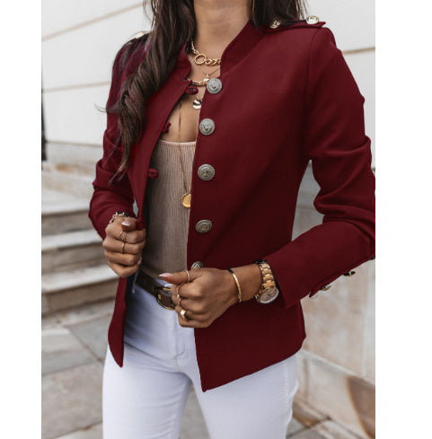 Blazer ajusté à manches longues et à boutonnage simple