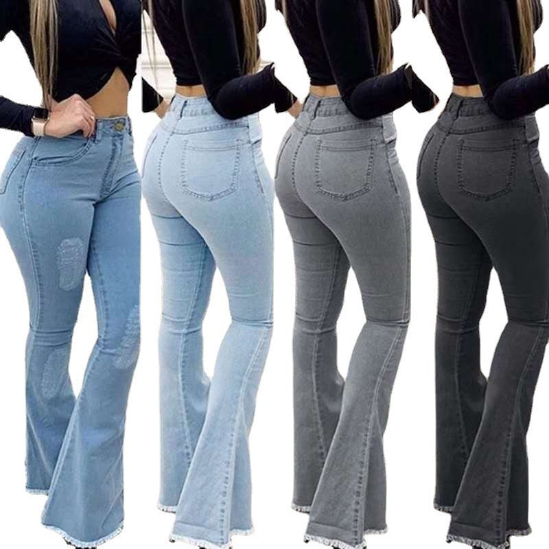 Women’s High Waist Elastic Denim Jeans Pants