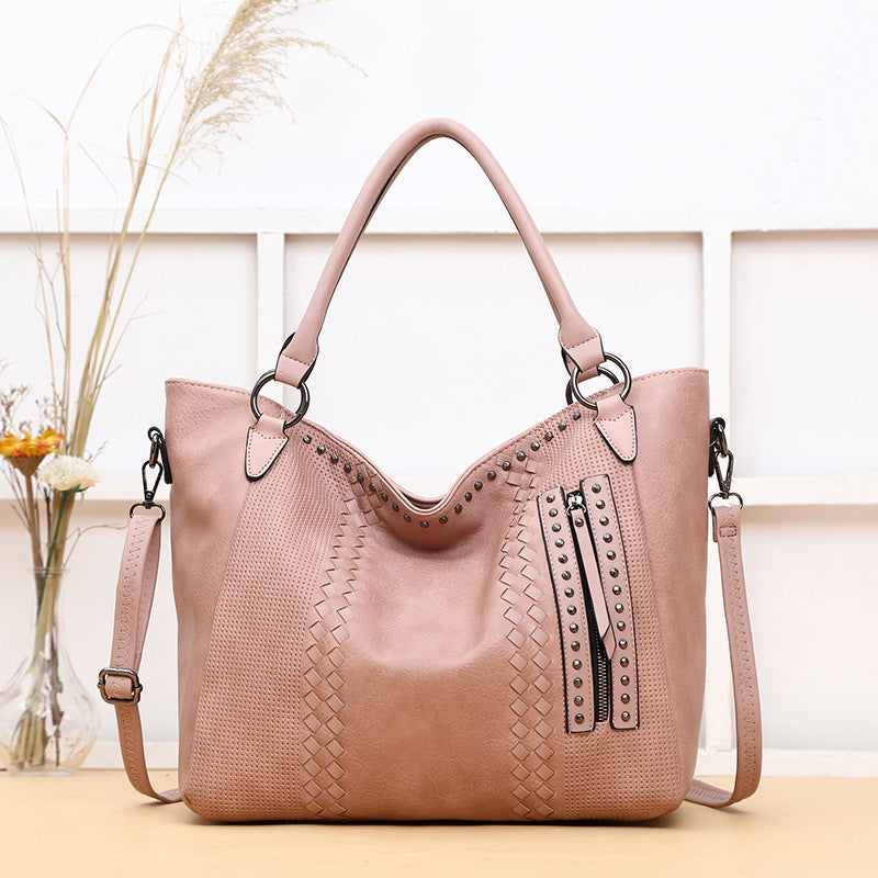 Ladies Trendy Large PU One Shoulder Crossbody Tote Bag
