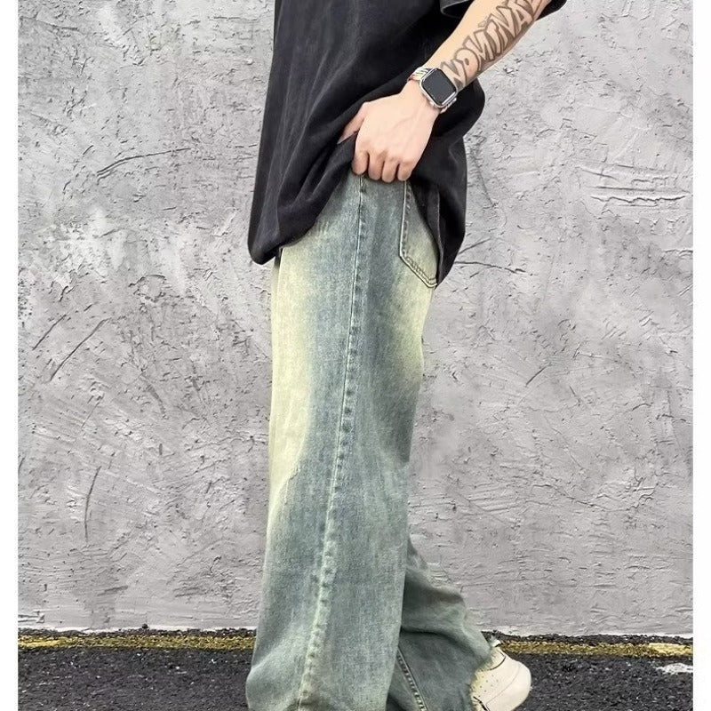 American Vintage Straight Denim Jeans for Men in Yellow Mud