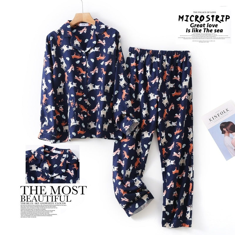 Ensemble de pyjama en flanelle à manches longues pour femme