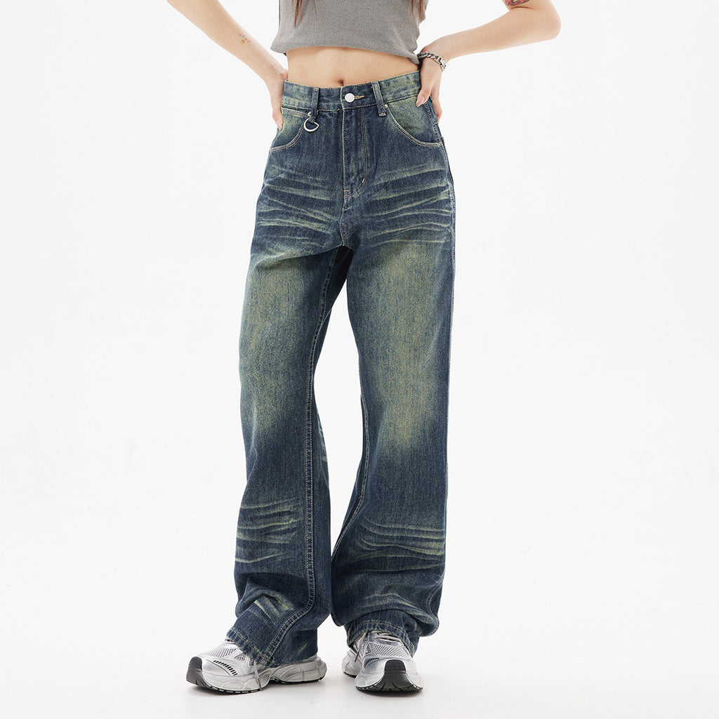 Distressed High Street American Blue Jeans
