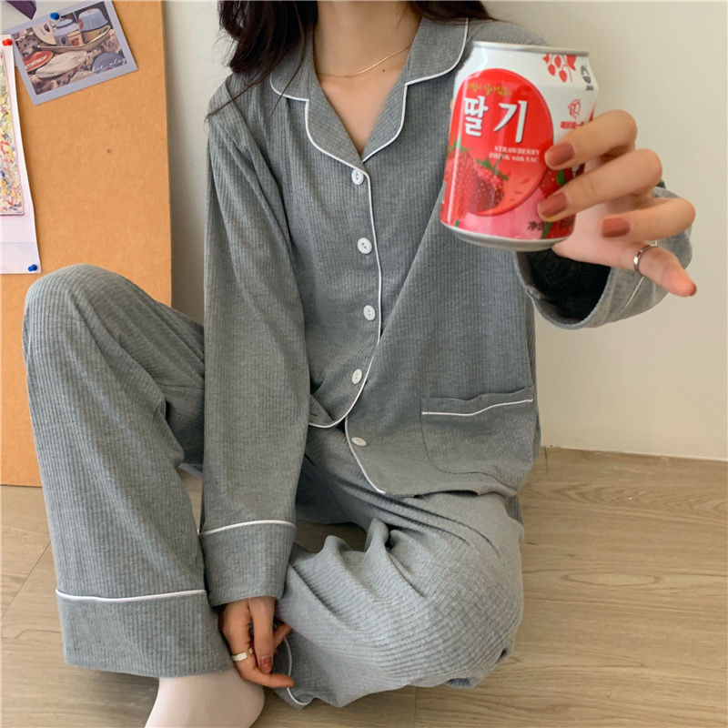Ensemble Confortable de Vêtements d'Intérieur en Soie de Lait pour Femme, Gris et Bleu, Tailles L-2XL