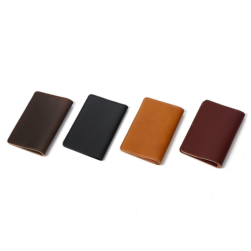 Genuine Cowhide Leather Passport Holder Vertical Handmade